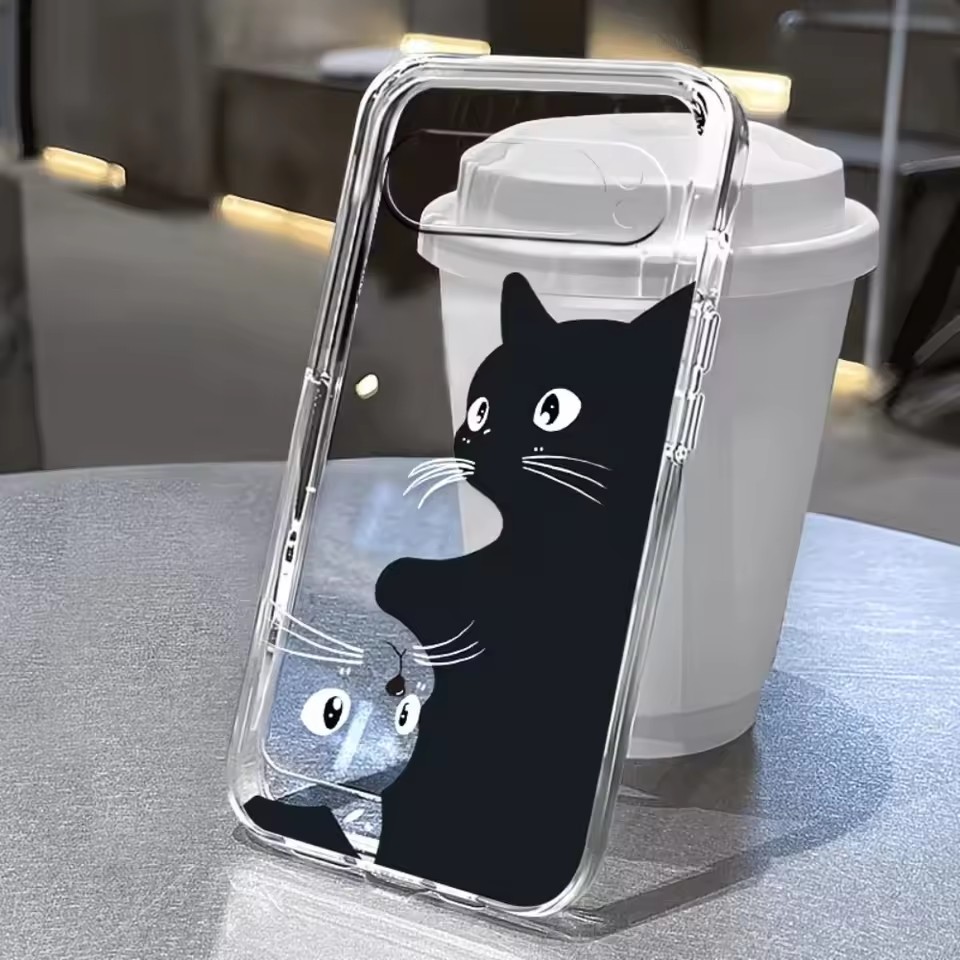 Google Pixel 9 - Hot Kawaii Cartoon Black Cat Pattern
