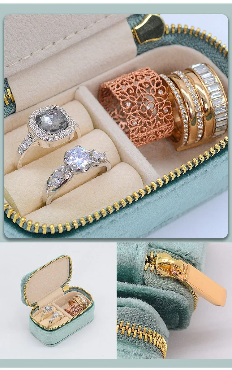 Mini Travel Jewelry Box, Ring  - đánh giá và giá Velvet Jewelry Box