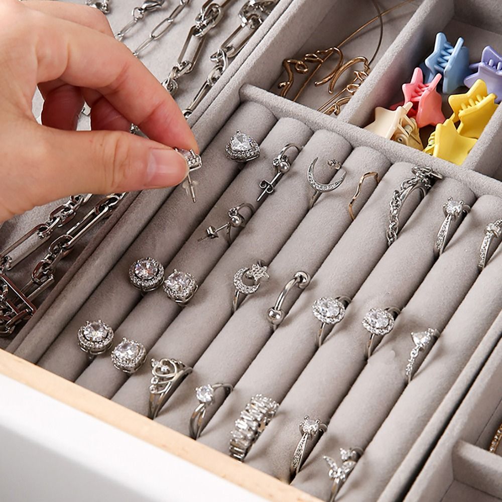 Organizer Box Stackable Velvet - đánh giá và giá Velvet Jewelry Box